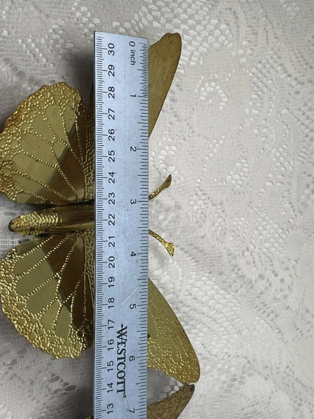 Set of 2 VTG Home Interiors Gold Tone Metal Tin 3D Butterfly Wall Decor MCM Boho